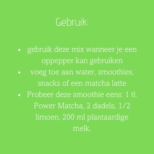 gebruik power matcha