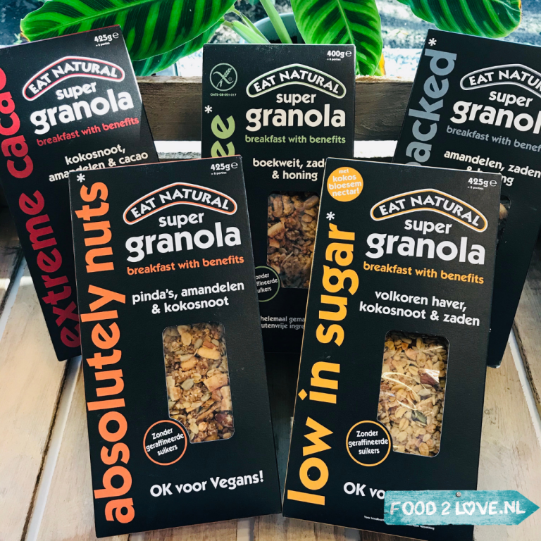 De Eat Natural Granola box met 6 verschillende smaken Food2Love.nl